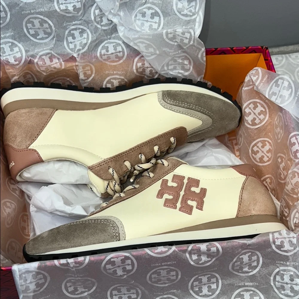 Tory Burch vintage nylon sneaker plain weave clr;malva-/orzo/pink moon. ordA(21) - Picture 9 of 9